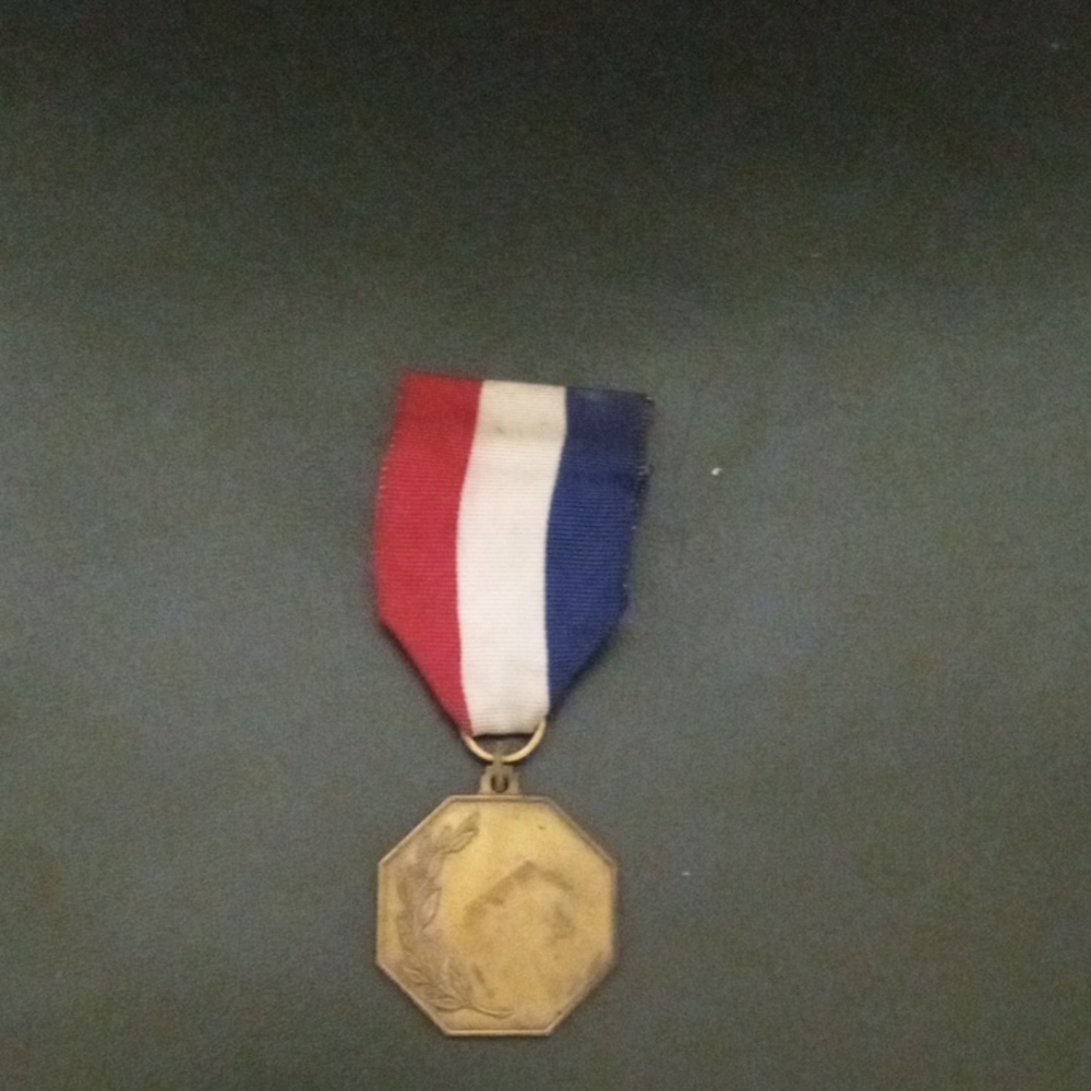 Octagonal Boy scouts Medal From 1920s with Red, White & Blue Ribbon